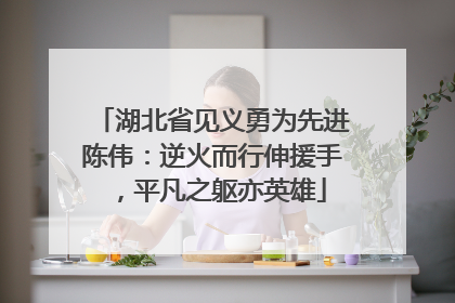 湖北省见义勇为先进陈伟：逆火而行伸援手，平凡之躯亦英雄